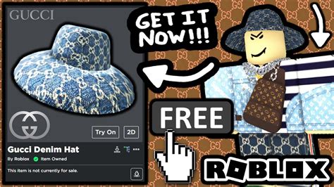 how to get gucci denim hat roblox|gucci wide brim hat code.